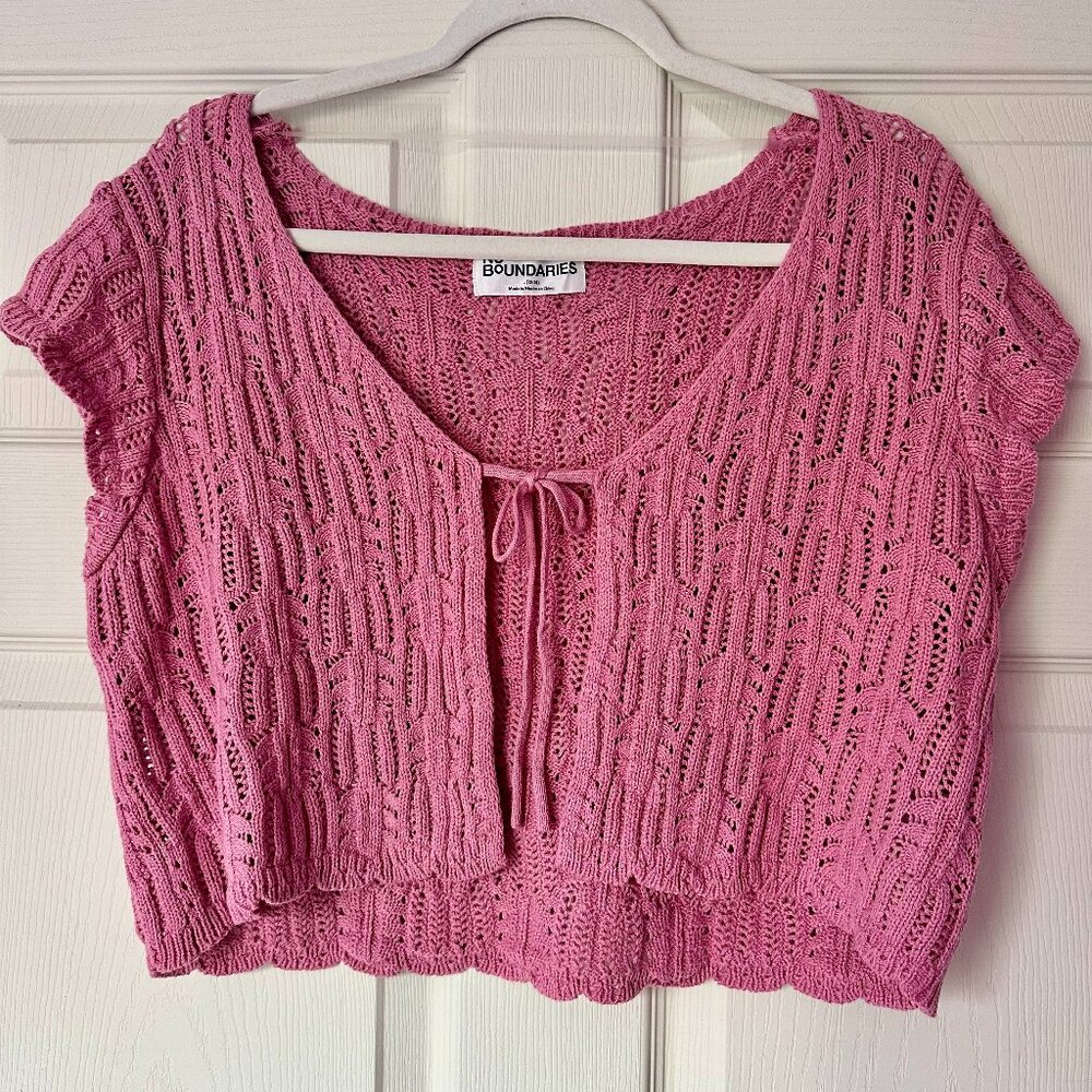 Pink Open Tie Sweater